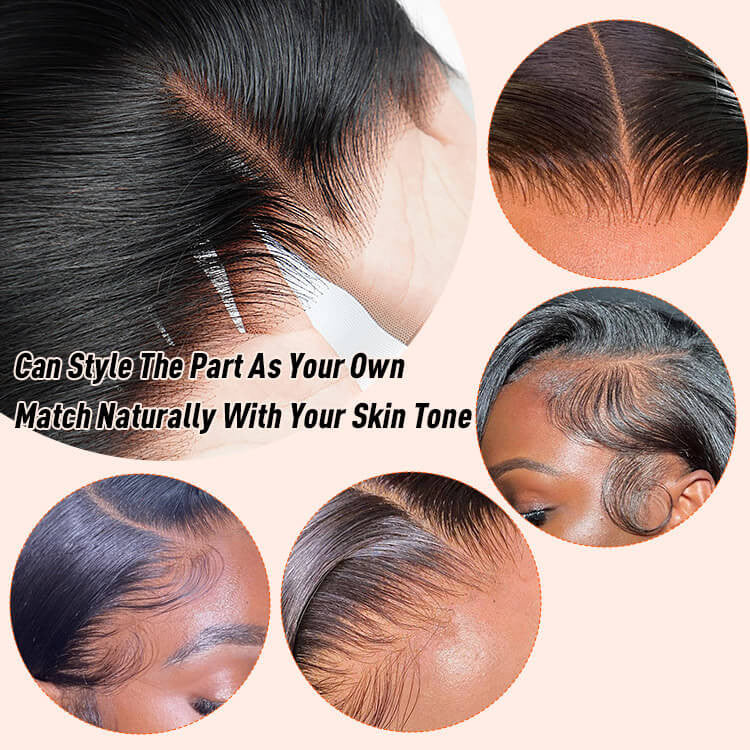 13x4 lace front wigs are quite versatile. Can be parted middle part, side part, and half up half down styles.
