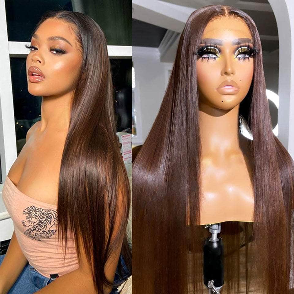 Chocolate Delight - Glueless Pre-Cut Colored Human Hair Wig